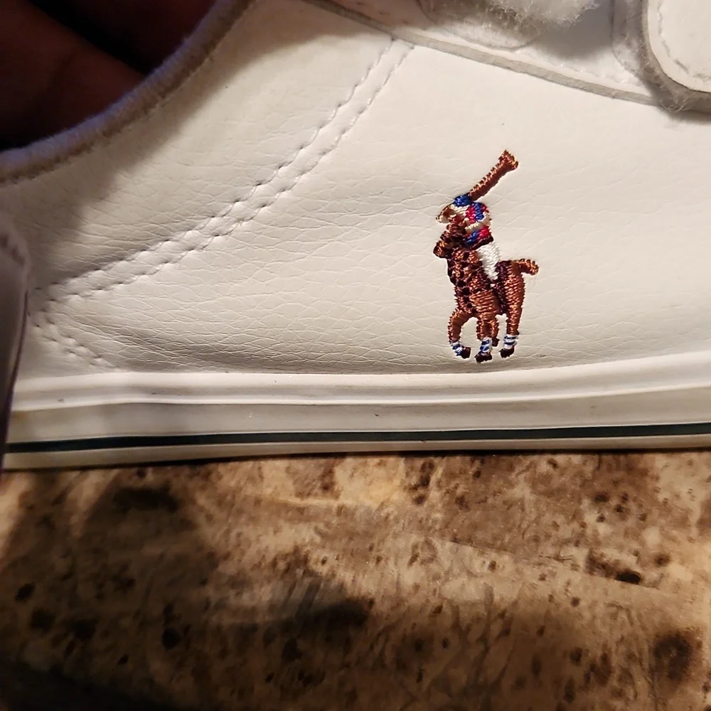 Ralph Lauren Kids White Velcro Sneakers